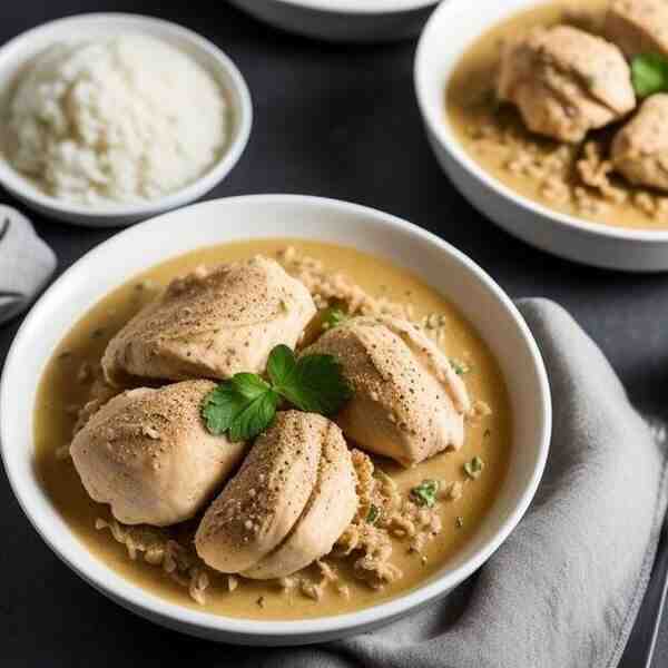 Тушёная курица в сметанном соусе